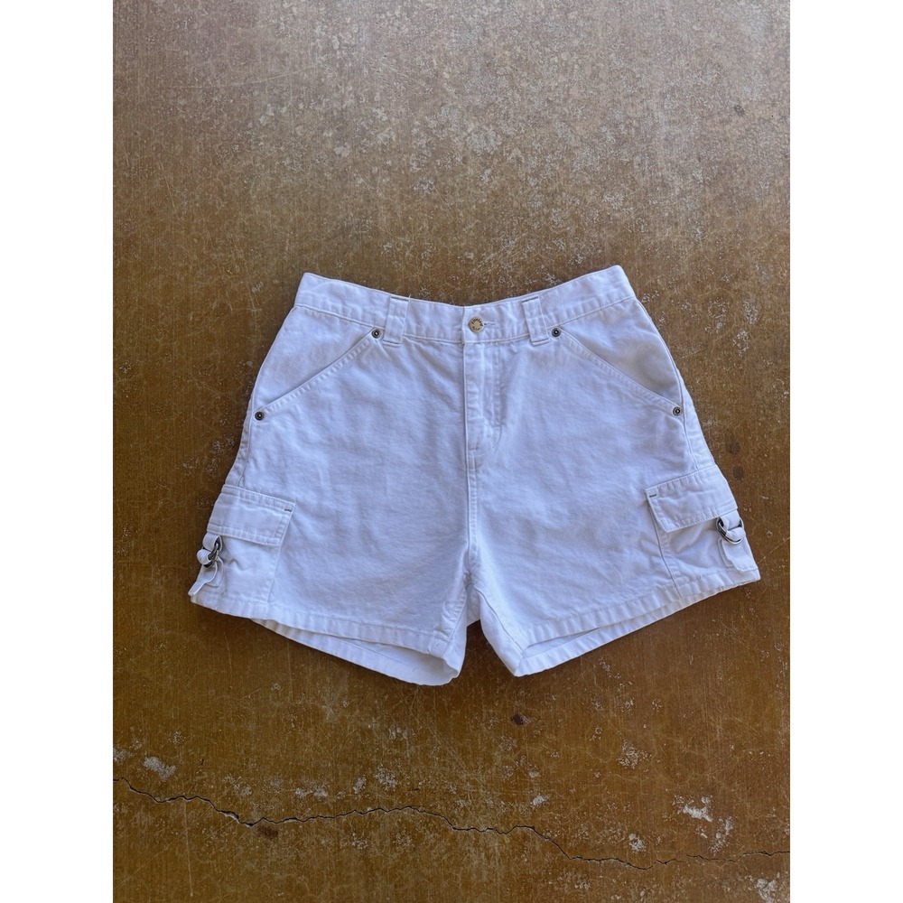 VTG Lee Riveted Cargo White Y2K Surfer Skater Shorts Women’s 28W Utility